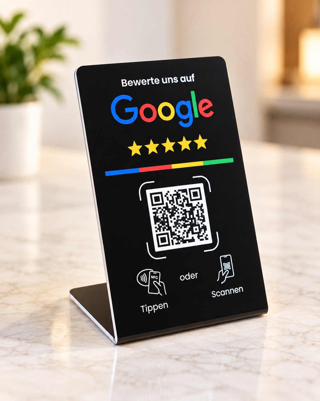 Original schwarzer Google Bewertungsaufsteller