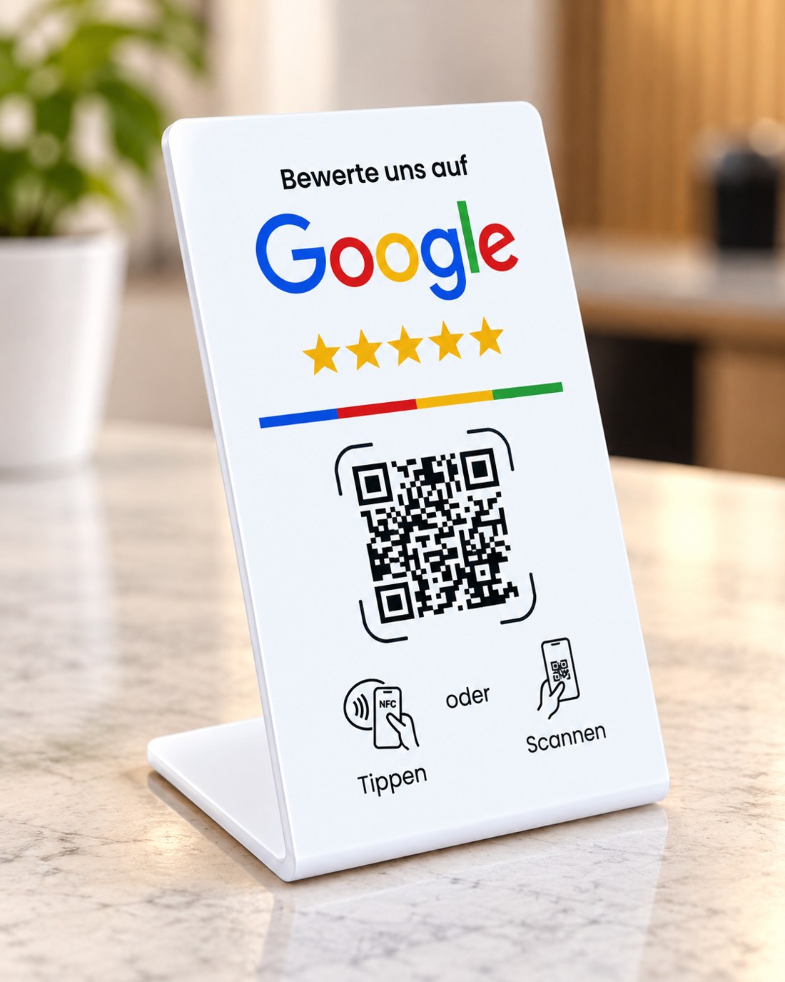 Original weisser Google Bewertungsaufsteller